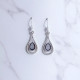 Wholesale 925 Sterling Silver Gemstone Drop Earrings | Minimalist Openwork Nested Teardrop Pear-Cut Natural Turquoise & Rainbow Moonstone Dangle Earrings (MYS E93)