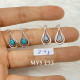 Wholesale 925 Sterling Silver Gemstone Drop Earrings | Minimalist Openwork Nested Teardrop Pear-Cut Natural Turquoise & Rainbow Moonstone Dangle Earrings (MYS E93)
