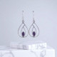 Wholesale 925 Sterling Silver Gemstone Drop Earrings | Minimalist Openwork Nested Double Teardrop Marquise-Cut Natural Amethyst & Rainbow Moonstone Dangle Earrings (MYS E94) Wholesale 925 Sterling Silver Gemstone Drop Earrings | Minimalist Openwork Nested Double Teardrop Marquise-Cut Natural Amethyst & Rainbow Moonstone Dangle Earrings (MYS E94)