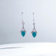 Wholesale 925 Sterling Silver Gemstone Drop Earrings | Minimalist Sculpted Wishbone Chevron Pear-Cut Natural Amethyst & Turquoise Dangle Earrings (MYS E95)