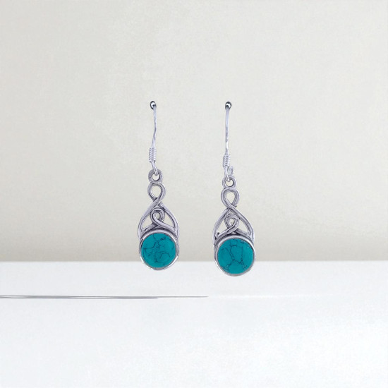 Wholesale 925 Sterling Silver Gemstone Drop Earrings | Bohemian Infinity Swirl Celtic Knot Openwork Natural Amethyst & Turquoise Dangle Earrings (MYS E96) Wholesale 925 Sterling Silver Gemstone Drop Earrings | Bohemian Infinity Swirl Celtic Knot Openwork Natural Amethyst & Turquoise Dangle Earrings (MYS E96)