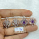 Wholesale 925 Sterling Silver Gemstone Drop Earrings | Vintage Openwork Filigree Scrollwork Mandala Natural Rose Quartz & Amethyst Cabochon Dangle Earrings (MYS E97) Wholesale 925 Sterling Silver Gemstone Drop Earrings | Vintage Openwork Filigree Scrollwork Mandala Natural Rose Quartz & Amethyst Cabochon Dangle Earrings (MYS E97)