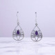 Wholesale 925 Sterling Silver Gemstone Drop Earrings | Sacred Openwork Lotus Flower Teardrop Frame Natural Rainbow Moonstone & Amethyst Dangle Earrings (MYS E98) Wholesale 925 Sterling Silver Gemstone Drop Earrings | Sacred Openwork Lotus Flower Teardrop Frame Natural Rainbow Moonstone & Amethyst Dangle Earrings (MYS E98)