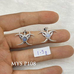 Wholesale Multi-Gemstone 925 Silver Triple Moon Goddess Horn Pendants | MYS P108