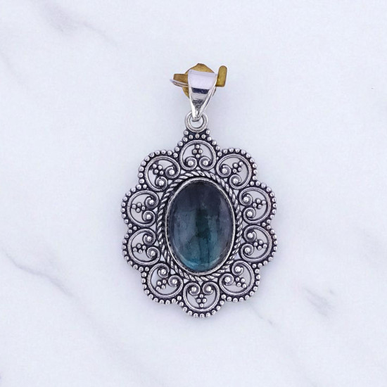 Wholesale 925 Sterling Silver Gemstone Pendant | Vintage Oxidized Oval Scalloped Filigree Scrollwork Granulated Halo Natural Rose Quartz & Labradorite Statement Charm (MYS P11) Wholesale 925 Sterling Silver Gemstone Pendant | Vintage Oxidized Oval Scalloped Filigree Scrollwork Granulated Halo Natural Rose Quartz & Labradorite Statement Charm (MYS P11)