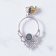 Wholesale Multi-Gemstone 925 Silver Sacred Lotus Hoop Pendants | MYS P113
