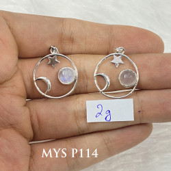 Wholesale Multi-Gemstone 925 Silver Celestial Moon & Star Pendants | MYS P114