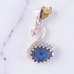Wholesale Multi-Gemstone 925 Silver Graceful Swan Pendants | MYS P115
