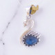 Wholesale Multi-Gemstone 925 Silver Graceful Swan Pendants | MYS P115