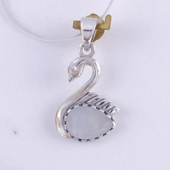Wholesale Multi-Gemstone 925 Silver Graceful Swan Pendants | MYS P115