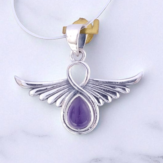 Wholesale Multi-Gemstone 925 Silver Angel Wings Pendants | MYS P118 Wholesale Multi-Gemstone 925 Silver Angel Wings Pendants | MYS P118