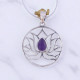 Wholesale Multi-Gemstone 925 Silver Blooming Lotus Circle Pendants | MYS P119