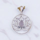 Wholesale Multi-Gemstone 925 Silver Blooming Lotus Circle Pendants | MYS P119