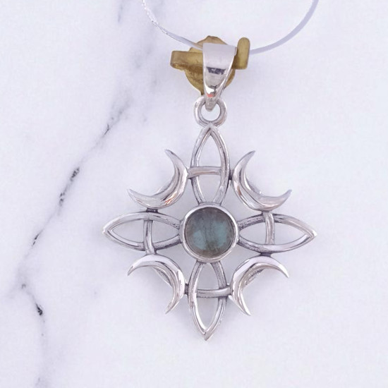 Wholesale Multi-Gemstone 925 Silver Crescent Moon Starburst Pendants | MYS P121 Wholesale Multi-Gemstone 925 Silver Crescent Moon Starburst Pendants | MYS P121