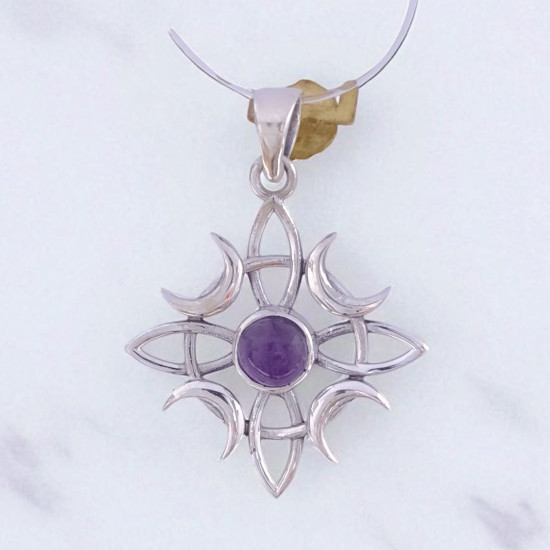 Wholesale Multi-Gemstone 925 Silver Crescent Moon Starburst Pendants | MYS P121 Wholesale Multi-Gemstone 925 Silver Crescent Moon Starburst Pendants | MYS P121