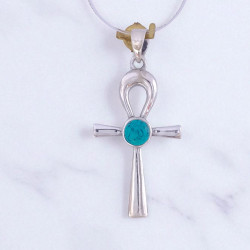 Wholesale Multi-Gemstone 925 Silver Egyptian Ankh Cross Pendants | MYS P123