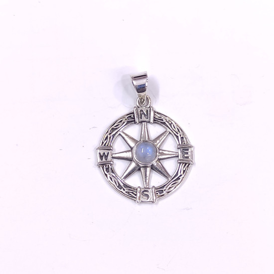 Wholesale 925 Sterling Silver Mariner's Compass Pendant | Multi Gemstone Nautical Totem Jewelry (MYS P140) Wholesale 925 Sterling Silver Mariner's Compass Pendant | Multi Gemstone Nautical Totem Jewelry (MYS P140)