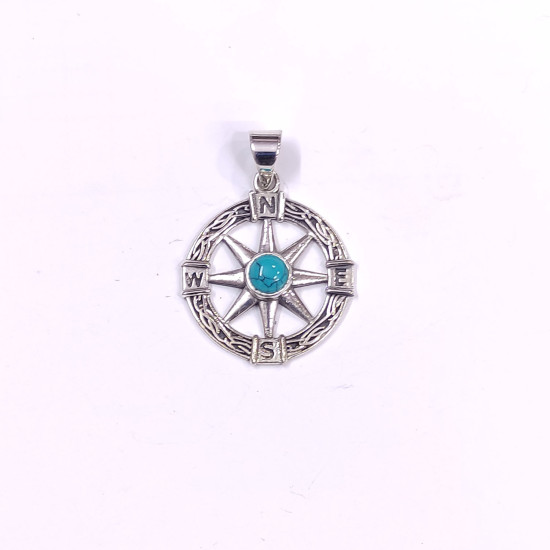 Wholesale 925 Sterling Silver Mariner's Compass Pendant | Multi Gemstone Nautical Totem Jewelry (MYS P140) Wholesale 925 Sterling Silver Mariner's Compass Pendant | Multi Gemstone Nautical Totem Jewelry (MYS P140)