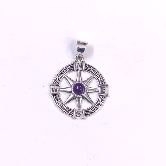 Wholesale 925 Sterling Silver Mariner's Compass Pendant | Multi Gemstone Nautical Totem Jewelry (MYS P140) Wholesale 925 Sterling Silver Mariner's Compass Pendant | Multi Gemstone Nautical Totem Jewelry (MYS P140)