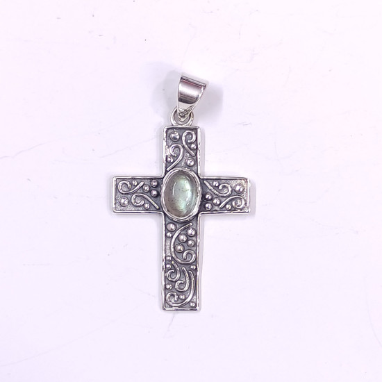 925 Sterling Silver Filigree Scroll Cross Pendant | Multi Gemstone Vintage Religious Jewelry (MYS P142) 925 Sterling Silver Filigree Scroll Cross Pendant | Multi Gemstone Vintage Religious Jewelry (MYS P142)