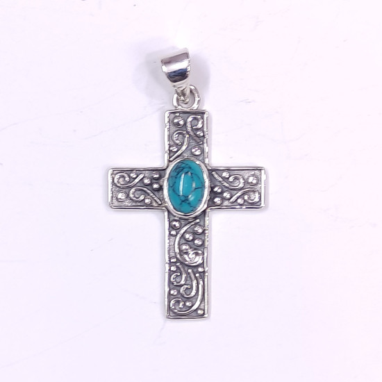 925 Sterling Silver Filigree Scroll Cross Pendant | Multi Gemstone Vintage Religious Jewelry (MYS P142) 925 Sterling Silver Filigree Scroll Cross Pendant | Multi Gemstone Vintage Religious Jewelry (MYS P142)