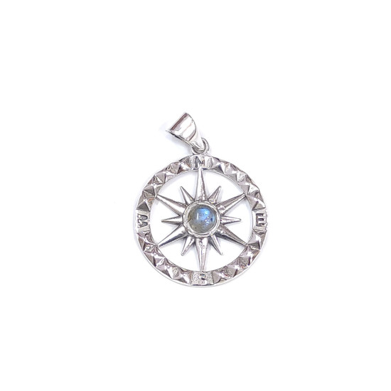 Wholesale 925 Sterling Silver Compass Rose Pendant | Multi Gemstone Nautical Travel Totem Jewelry (MYS P143) Wholesale 925 Sterling Silver Compass Rose Pendant | Multi Gemstone Nautical Travel Totem Jewelry (MYS P143)