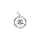 Wholesale 925 Sterling Silver Compass Rose Pendant | Multi Gemstone Nautical Travel Totem Jewelry (MYS P143) Wholesale 925 Sterling Silver Compass Rose Pendant | Multi Gemstone Nautical Travel Totem Jewelry (MYS P143)