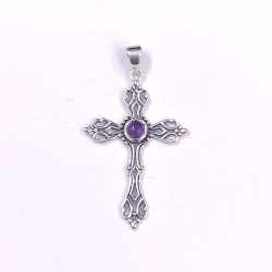 Wholesale 925 Sterling Silver Gothic Baroque Cross Pendant | Multi Gemstone Vintage Religious Jewelry (MYS P144) Wholesale 925 Sterling Silver Gothic Baroque Cross Pendant | Multi Gemstone Vintage Religious Jewelry (MYS P144)