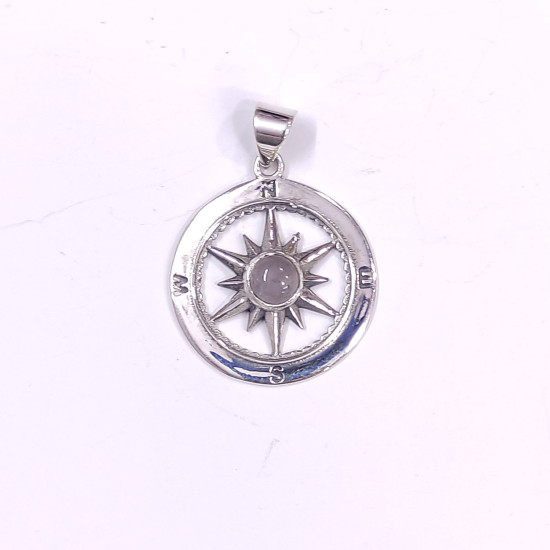 Wholesale 925 Sterling Silver Mariner's Compass Pendant | Multi Gemstone Minimalist Nautical Jewelry (MYS P145)