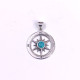Wholesale 925 Sterling Silver Mariner's Compass Pendant | Multi Gemstone Minimalist Nautical Jewelry (MYS P145)