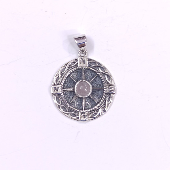 Wholesale 925 Sterling Silver Mariner's Compass Medallion | Multi Gemstone Vintage Travel Totem Jewelry (MYS P146) Wholesale 925 Sterling Silver Mariner's Compass Medallion | Multi Gemstone Vintage Travel Totem Jewelry (MYS P146)