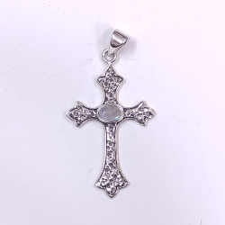 Wholesale 925 Sterling Silver Hammered Texture Cross Pendant | Multi Gemstone Vintage Religious Jewelry (MYS P147) Wholesale 925 Sterling Silver Hammered Texture Cross Pendant | Multi Gemstone Vintage Religious Jewelry (MYS P147)