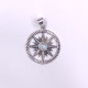 Wholesale 925 Sterling Silver Compass Rose Pendant | Multi Gemstone Nautical Travel Totem Jewelry (MYS P148) Wholesale 925 Sterling Silver Compass Rose Pendant | Multi Gemstone Nautical Travel Totem Jewelry (MYS P148)