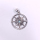 Wholesale 925 Sterling Silver Compass Rose Pendant | Multi Gemstone Nautical Travel Totem Jewelry (MYS P148) Wholesale 925 Sterling Silver Compass Rose Pendant | Multi Gemstone Nautical Travel Totem Jewelry (MYS P148)