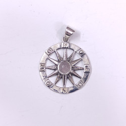 Wholesale 925 Sterling Silver Mariner's Compass Pendant | Multi Gemstone Studded Travel Totem Jewelry (MYS P150) Wholesale 925 Sterling Silver Mariner's Compass Pendant | Multi Gemstone Studded Travel Totem Jewelry (MYS P150)