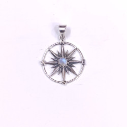Wholesale 925 Sterling Silver Compass Rose Pendant | Multi Gemstone Minimalist Wire Frame Travel Jewelry (MYS P153) Wholesale 925 Sterling Silver Compass Rose Pendant | Multi Gemstone Minimalist Wire Frame Travel Jewelry (MYS P153)