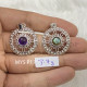 Wholesale 925 Sterling Silver Gemstone Pendant | Vintage Openwork Solar Sunburst Wavy Loops Granulated Beaded Circular Frame Natural Amethyst & Labradorite Medallion Charm (MYS P17)