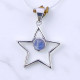 Wholesale 925 Sterling Silver Gemstone Pendant | Celestial Openwork Five-Point Star Natural Rainbow Moonstone & Amethyst Charm (MYS P18) Wholesale 925 Sterling Silver Gemstone Pendant | Celestial Openwork Five-Point Star Natural Rainbow Moonstone & Amethyst Charm (MYS P18)