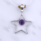 Wholesale 925 Sterling Silver Gemstone Pendant | Celestial Openwork Five-Point Star Natural Rainbow Moonstone & Amethyst Charm (MYS P18) Wholesale 925 Sterling Silver Gemstone Pendant | Celestial Openwork Five-Point Star Natural Rainbow Moonstone & Amethyst Charm (MYS P18)