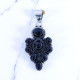 Natural Jet Black Gemstone Cabochon Shield Charm Pendant | MYS P188 Natural Jet Black Gemstone Cabochon Shield Charm Pendant | MYS P188