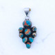 Wholesale 925 Sterling Silver Copper Turquoise Vintage Cluster Pendant | MYS P189 Wholesale 925 Sterling Silver Copper Turquoise Vintage Cluster Pendant | MYS P189