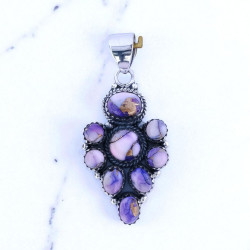 Wholesale 925 Sterling Silver Purple Copper Turquoise Vintage Cluster Pendant | MYS P190 Wholesale 925 Sterling Silver Purple Copper Turquoise Vintage Cluster Pendant | MYS P190