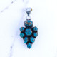 Wholesale 925 Sterling Silver Blue Copper Turquoise Vintage Cluster Pendant | MYS P191 Wholesale 925 Sterling Silver Blue Copper Turquoise Vintage Cluster Pendant | MYS P191