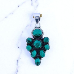 Wholesale 925 Sterling Silver Malachite Vintage Cluster Pendant | MYS P192 Wholesale 925 Sterling Silver Malachite Vintage Cluster Pendant | MYS P192
