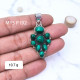 Wholesale 925 Sterling Silver Malachite Vintage Cluster Pendant | MYS P192 Wholesale 925 Sterling Silver Malachite Vintage Cluster Pendant | MYS P192