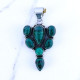 Wholesale 925 Sterling Silver Malachite Vintage Cluster Pendant | MYS P193 Wholesale 925 Sterling Silver Malachite Vintage Cluster Pendant | MYS P193