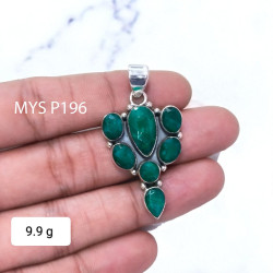 Wholesale 925 Sterling Silver Emerald Green Vintage Cluster Pendant| MYS P196
