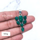 Wholesale 925 Sterling Silver Emerald Green Vintage Cluster Pendant| MYS P196 Wholesale 925 Sterling Silver Emerald Green Vintage Cluster Pendant| MYS P196