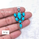 Wholesale 925 Sterling Silver Blue Turquoise Vintage Cluster Pendant| MYS P197 Wholesale 925 Sterling Silver Blue Turquoise Vintage Cluster Pendant| MYS P197