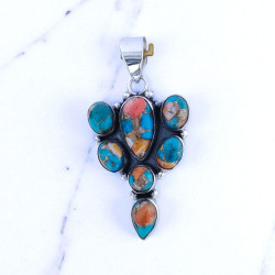 Oyster Turquoise Gemstone Handmade Design 925 Sterling Silver Fine Pendants| MYS P198 Oyster Turquoise Gemstone Handmade Design 925 Sterling Silver Fine Pendants| MYS P198